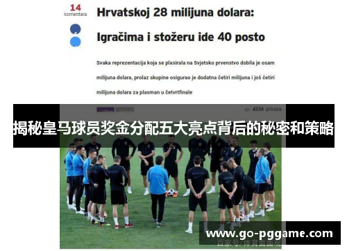 揭秘皇马球员奖金分配五大亮点背后的秘密和策略